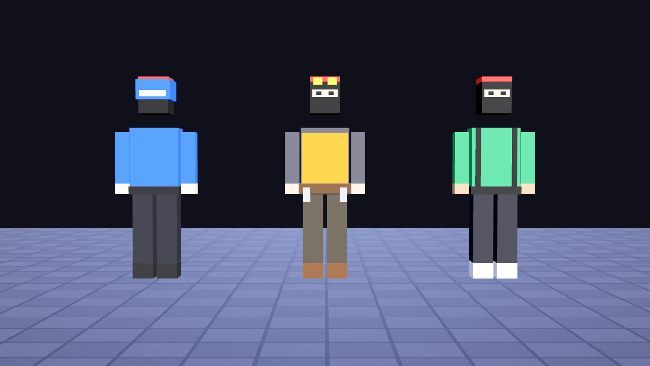 The crew line-up